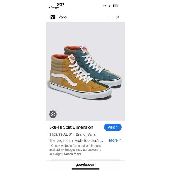 Vans Sk8-Hi Split Dimension Sneakers Multicolor, Women’s 8 / Men’s 6.5 – New - Picture 10 of 10